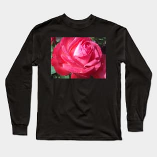 Bright Sun Hot Pink Rose Photo Print And Others Long Sleeve T-Shirt